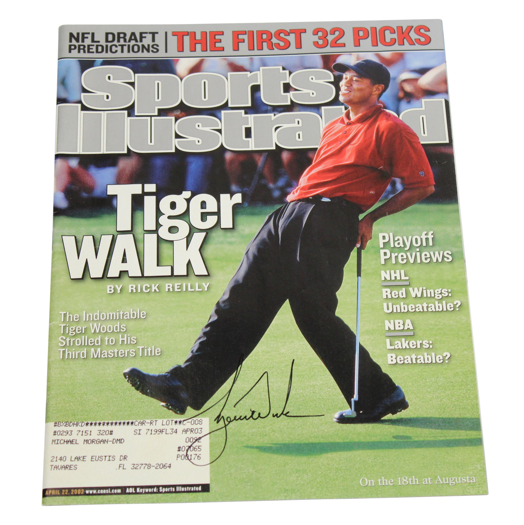 Lot Detail Tiger Woods Signed Sports Illustrated Magazine 4/22/2002