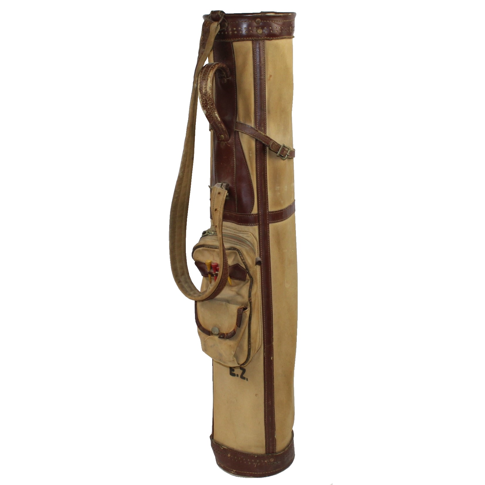 Lot Detail Vintage Stovepipe Golf Bag with 'E.Z.' On Canvas and '6 5