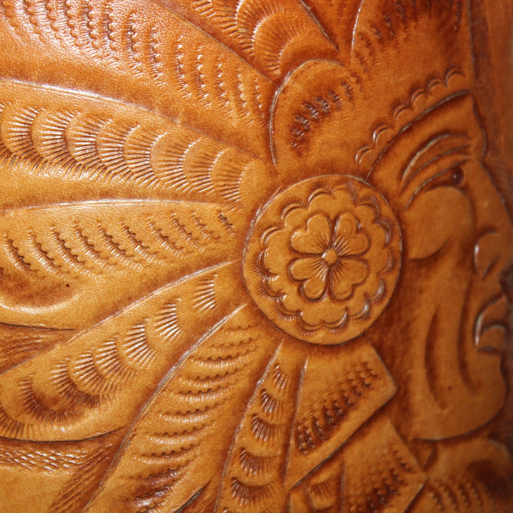 Lot Detail Genuine Leather Hand Tooled Aztec Mayan Indian Art Golf Bag