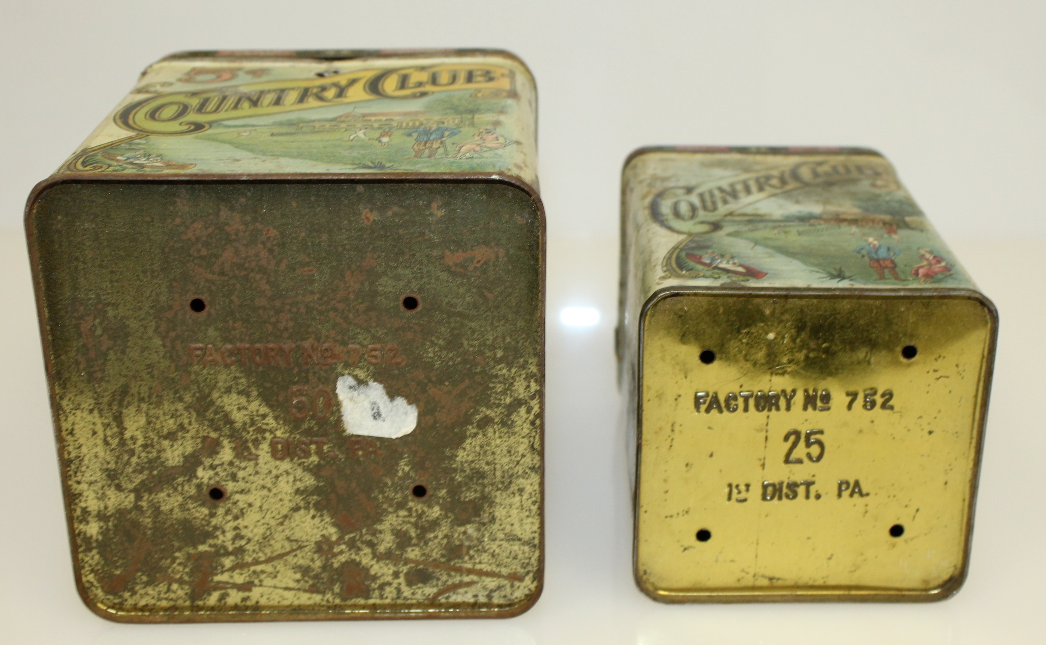 Lot Detail Two Vintage Country Club Handmade Cigar Tins
