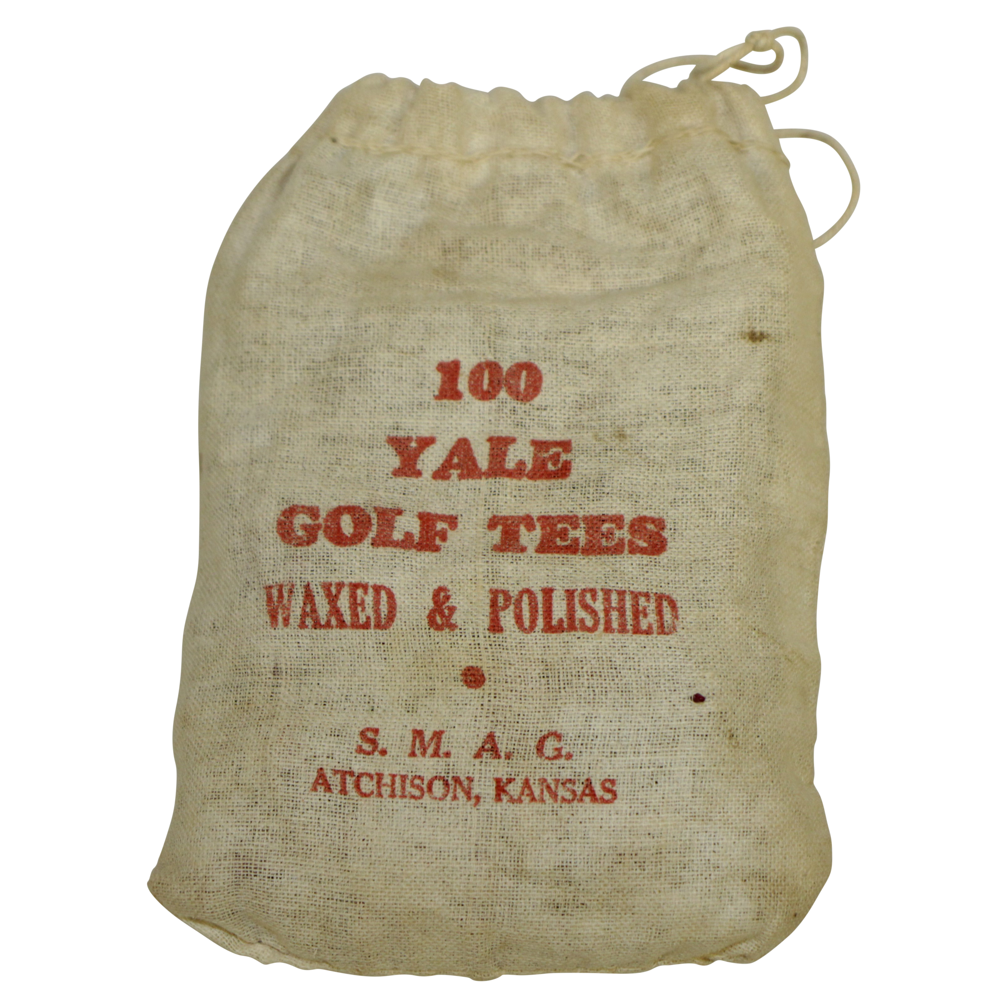 Lot Detail Vintage "100 Yale Golf Tees" Canvas Golf Tee Bag with Tees
