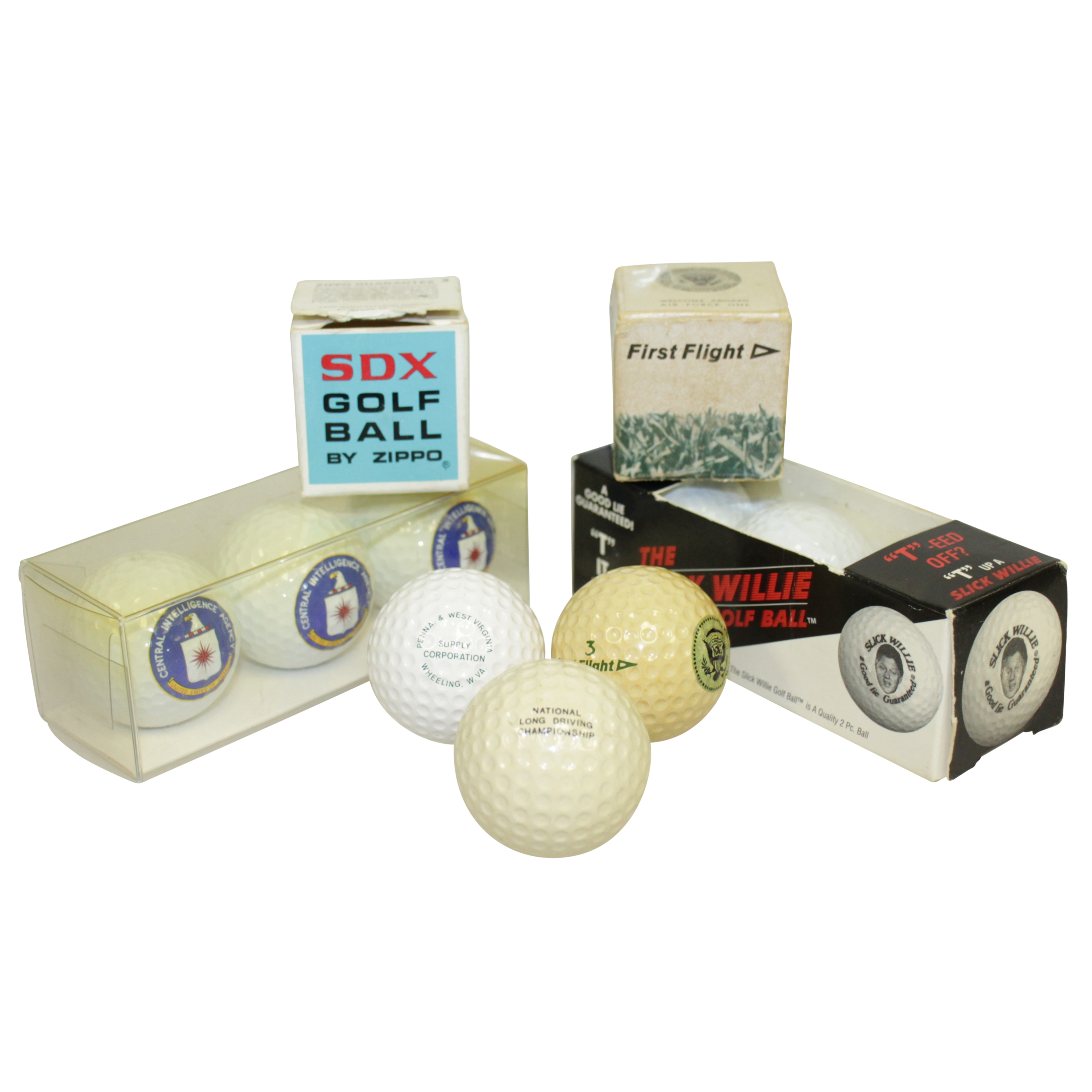 Lot Detail Unusual Logo Golf Balls Including Government