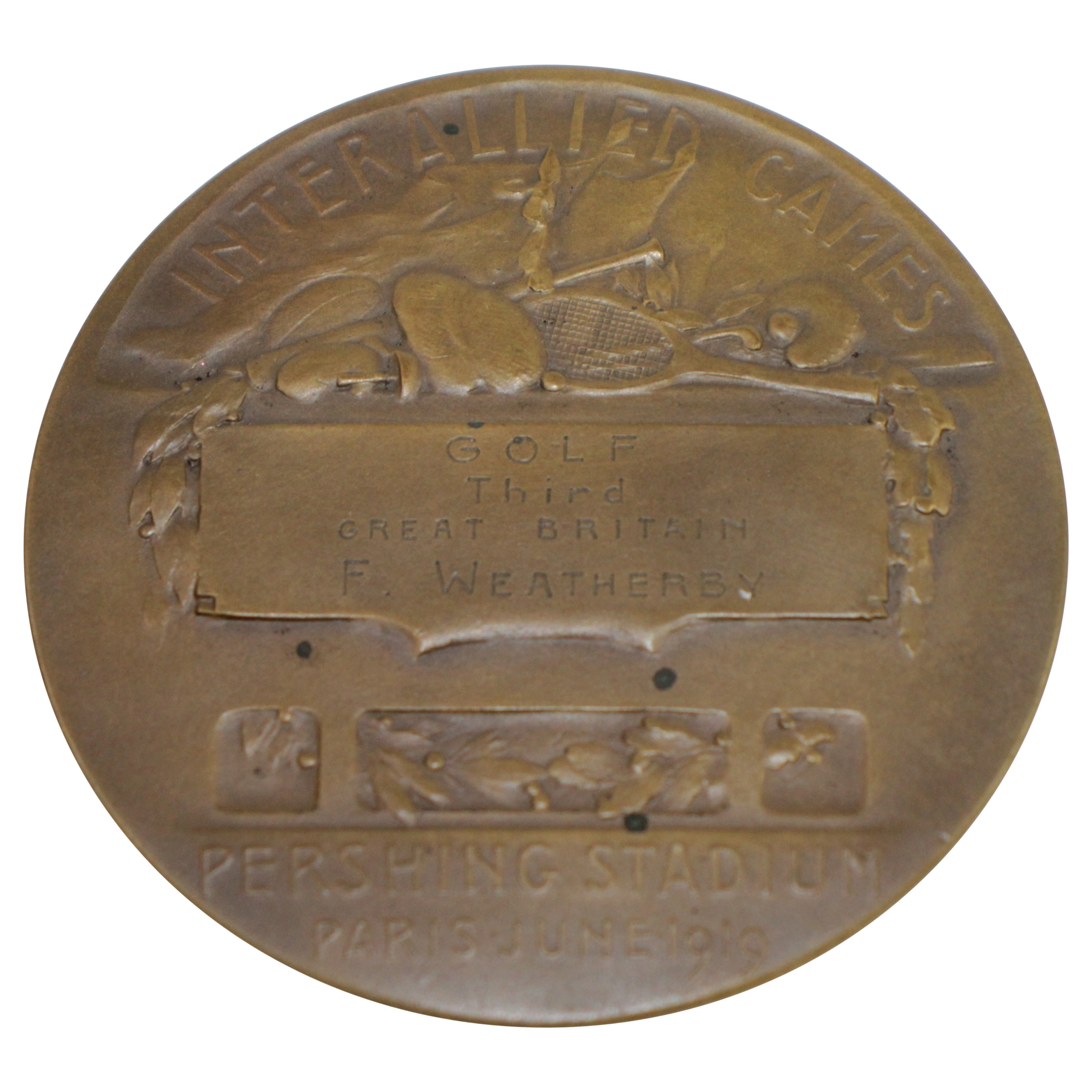 Lot Detail 1919 InterAllied Games Bronze Medal Awarded to F