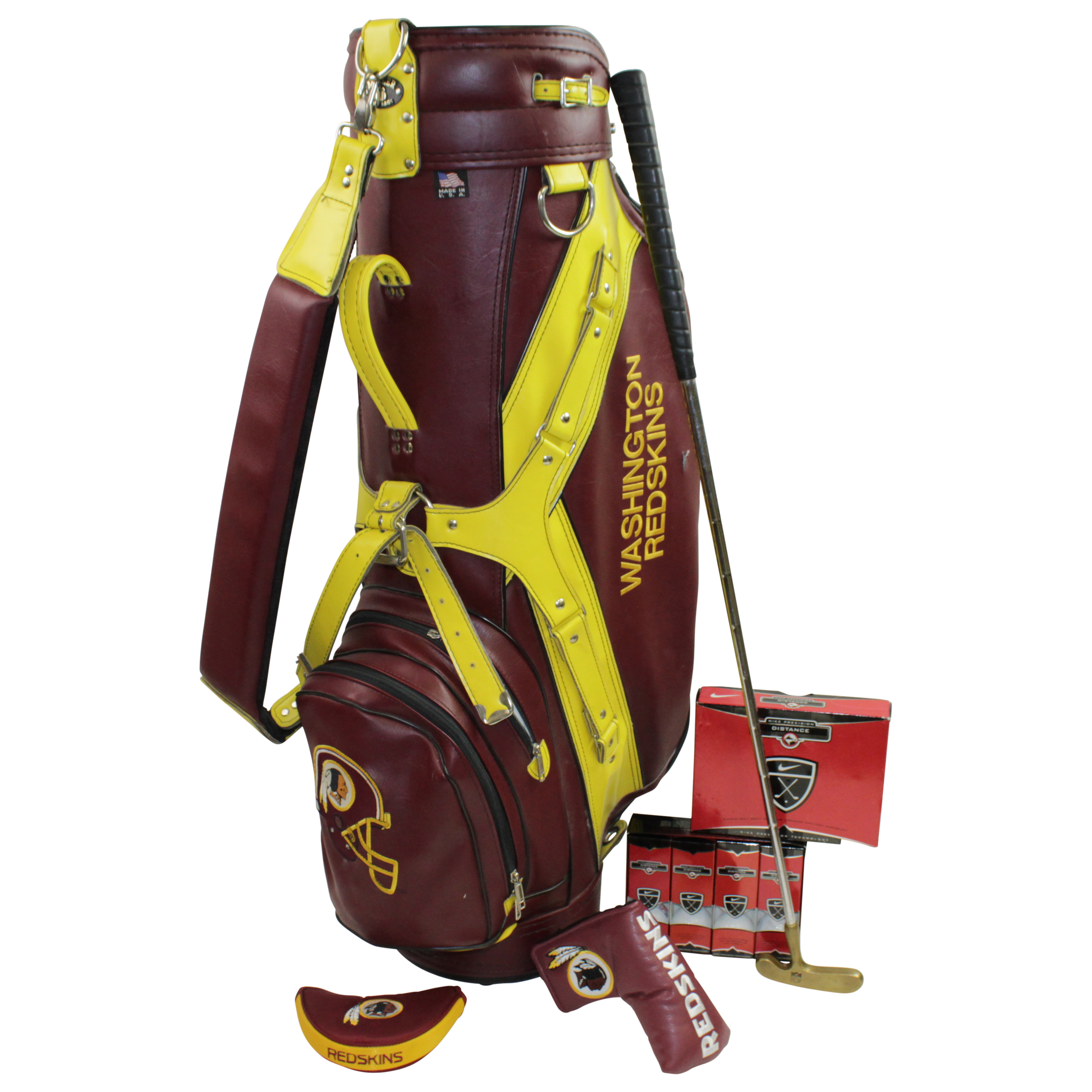 Lot Detail NFL Washington Redskins Golf Bag, Two Putter Covers, NFL