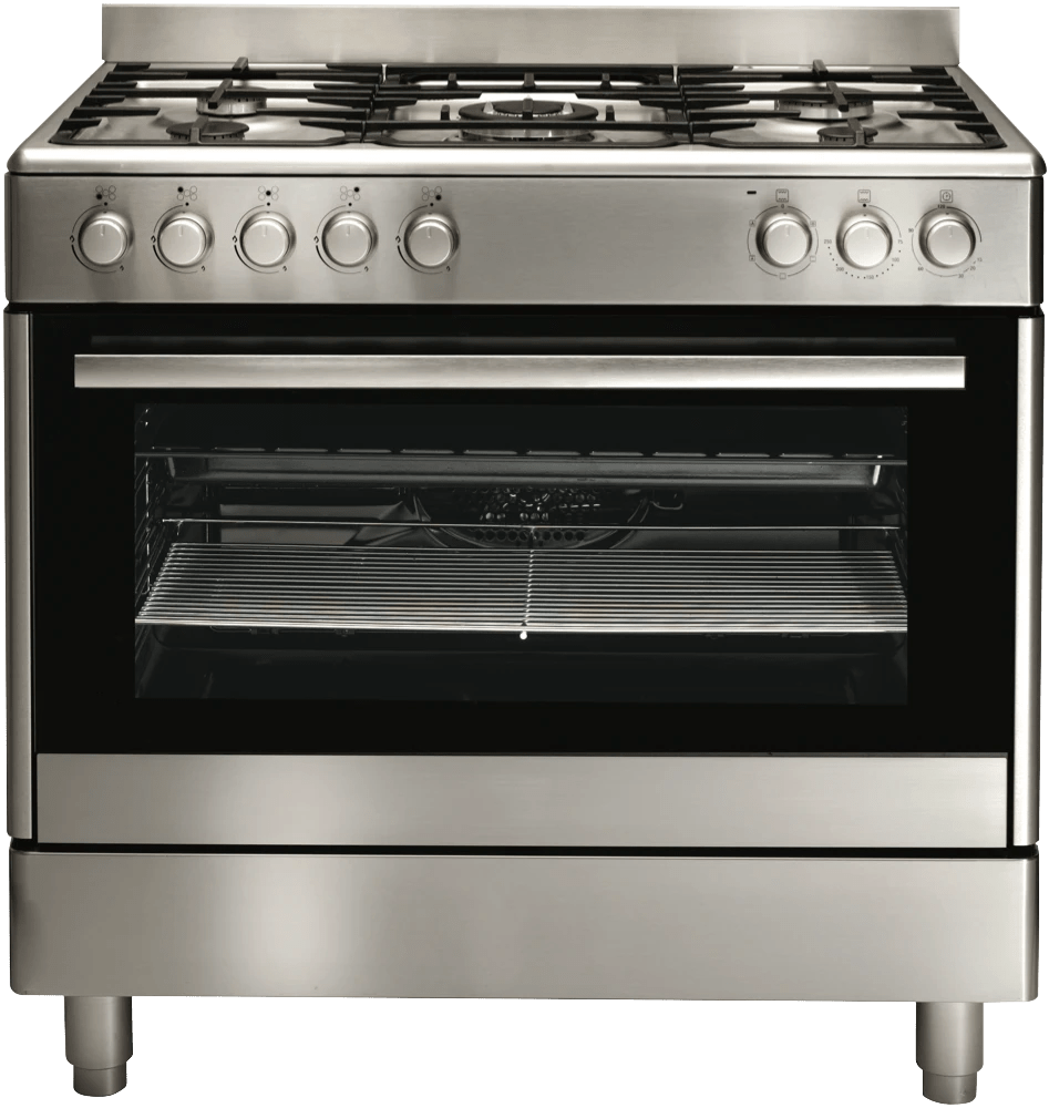 Euromaid 900mm Freestanding Electric Oven With Double Wok Gas Cooktop