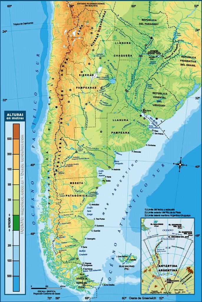 Mapa Argentina Nro.5 FisicoPolitico THE GOOD PLACE