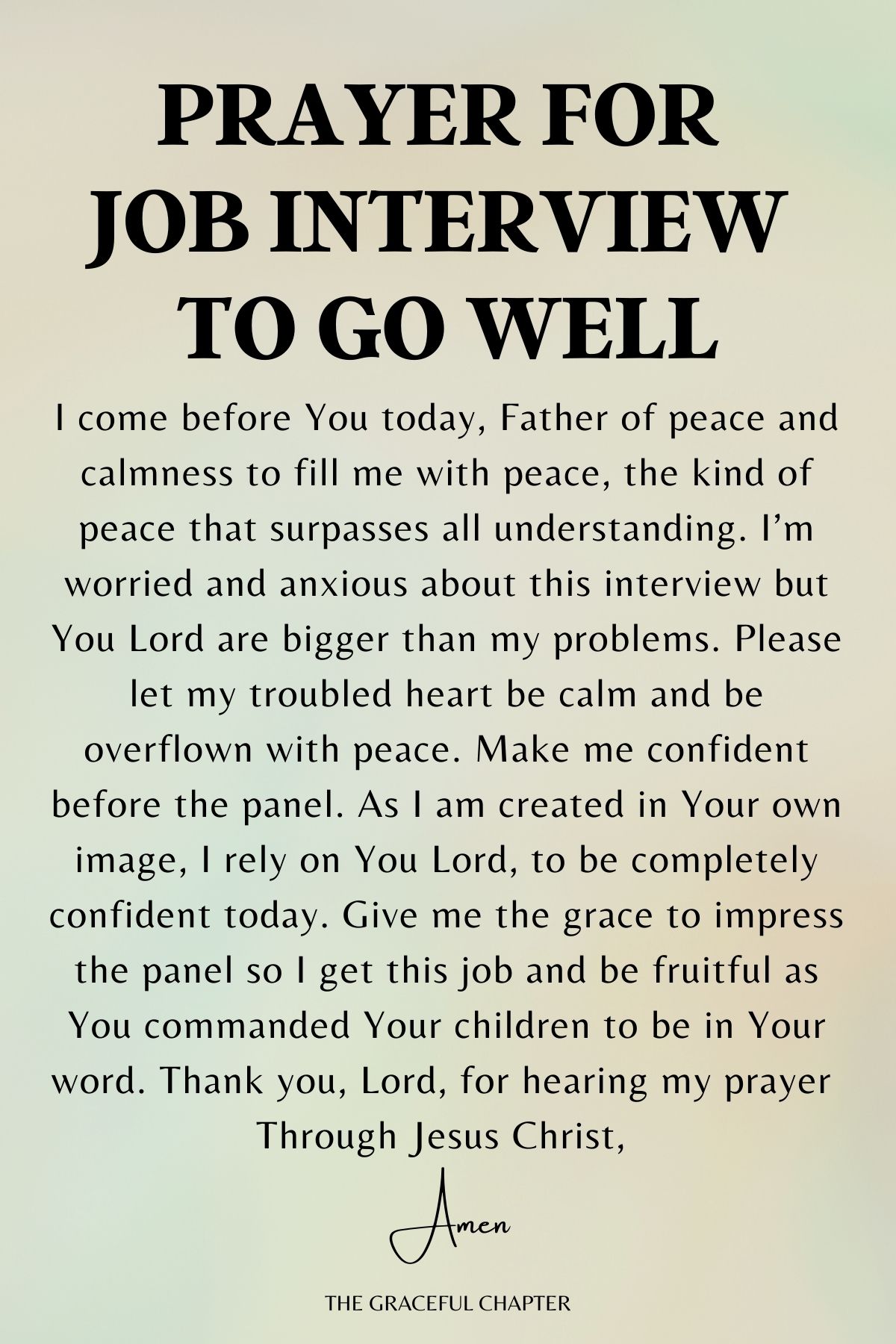 13 Prayers For A Job Interview The Graceful Chapter
