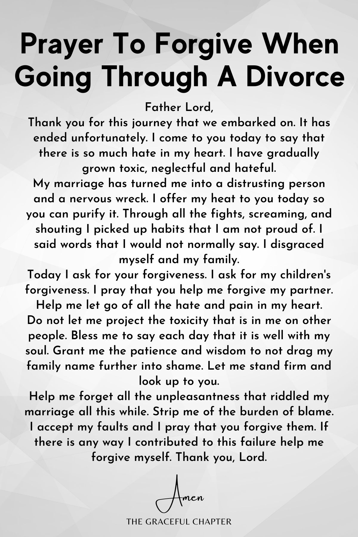 5 Important Prayers For When Going Through Divorce The Graceful Chapter