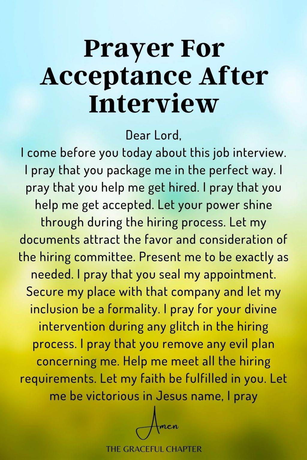 13 Prayers For A Job Interview The Graceful Chapter