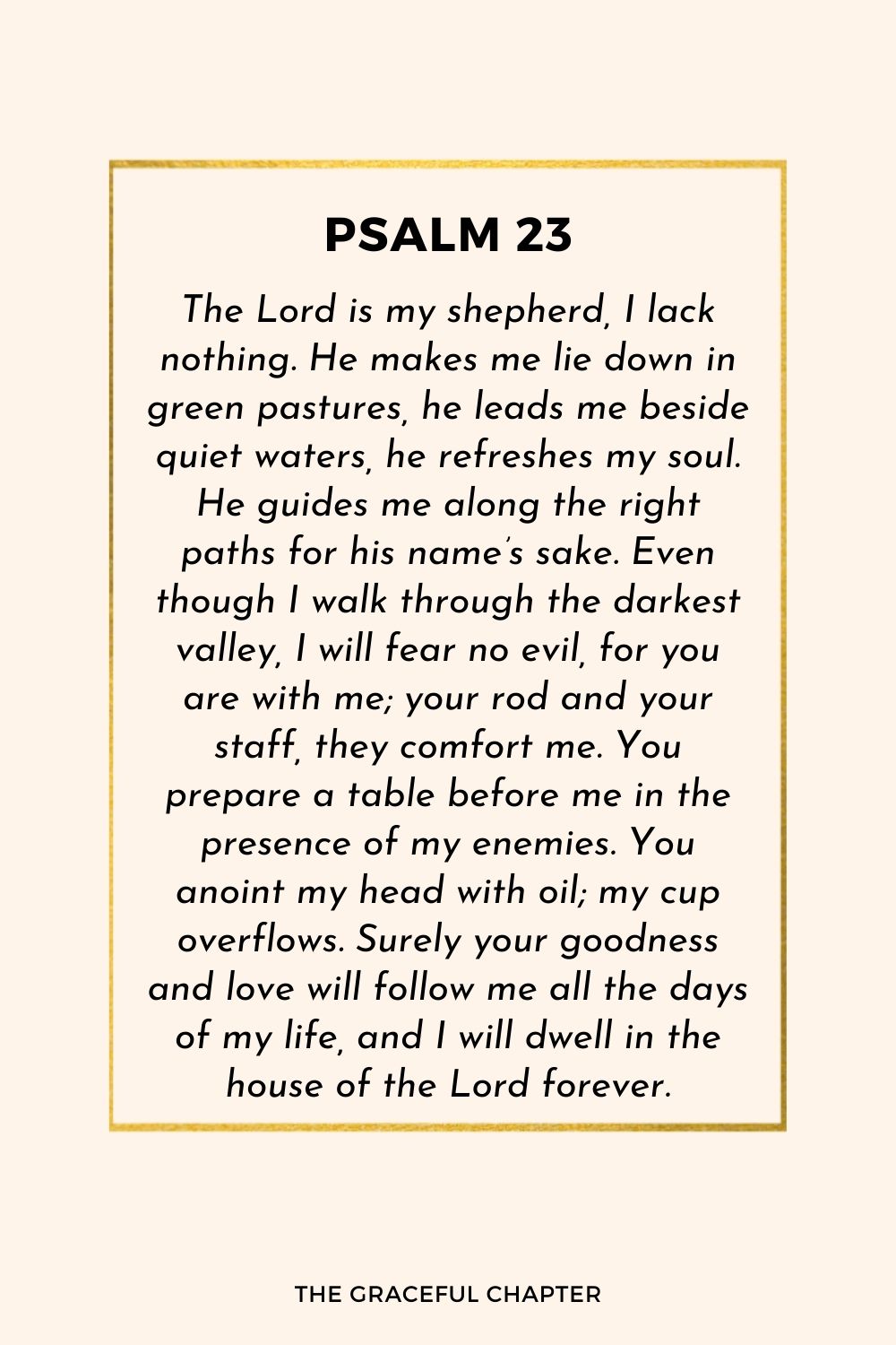 Bible Reflection Psalm 23 The Lord Is My Shepherd The Graceful