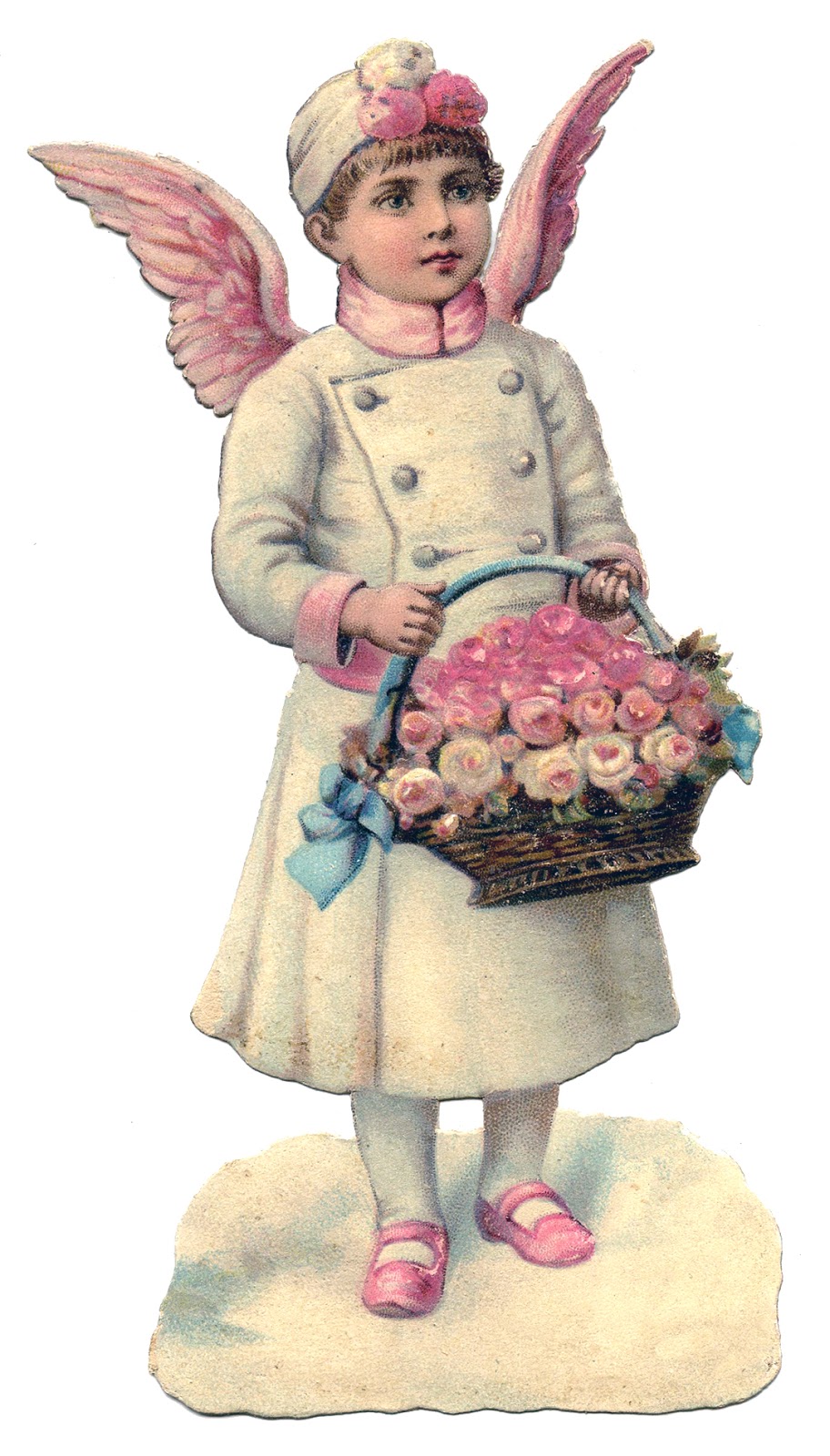 Vintage Christmas Image Amazing Angel with Pink Wings The Graphics