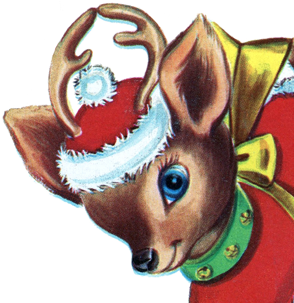 Retro Christmas Reindeer Image The Graphics Fairy