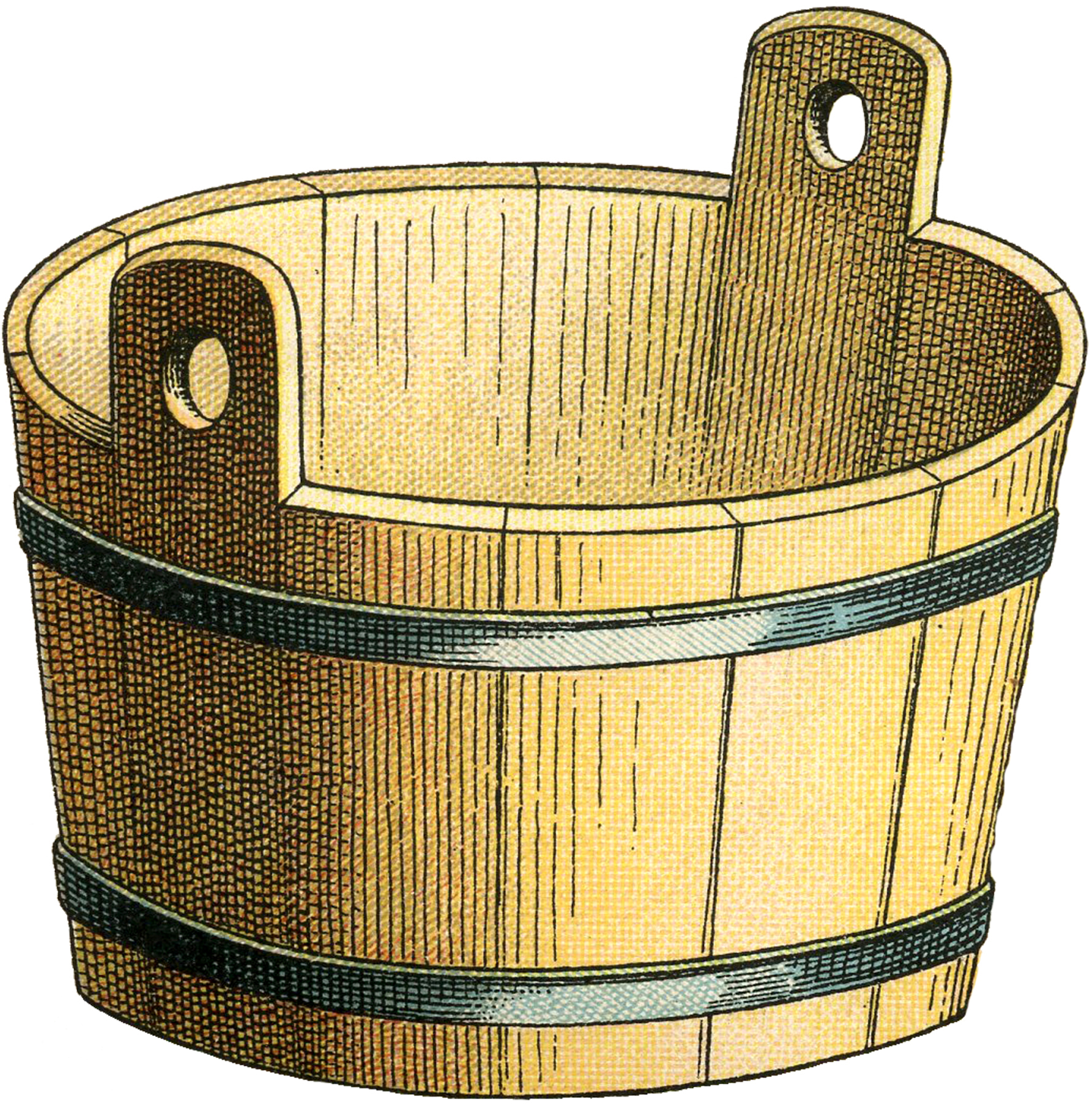 Old Wooden Bucket Image The Graphics Fairy