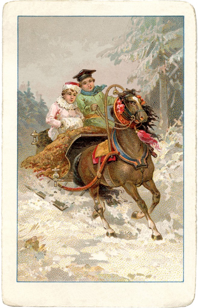 Vintage Sleigh Ride Image The Graphics Fairy