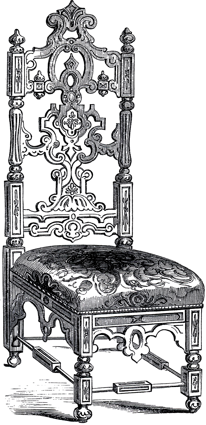 Interesting Elizabethan Chair Image The Graphics Fairy