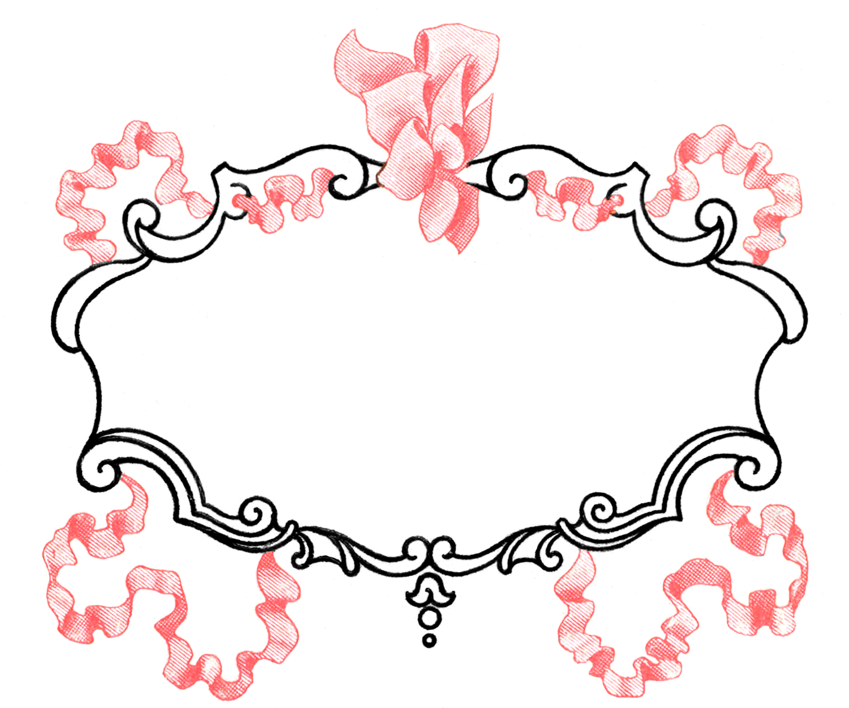 Vintage Pink Ribbon Frame Image Super Pretty!