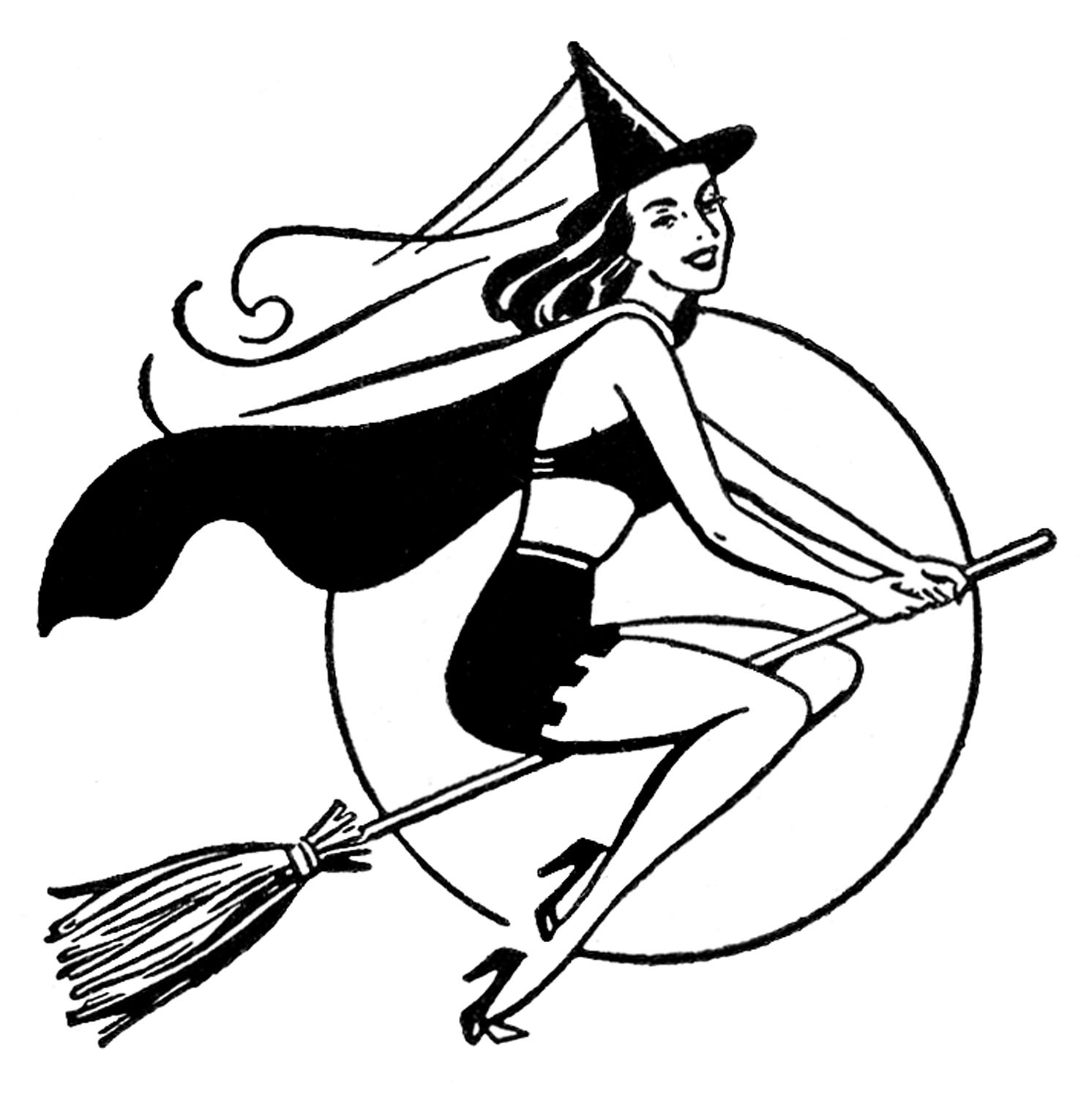 4 Pretty Witch Clipart! The Graphics Fairy
