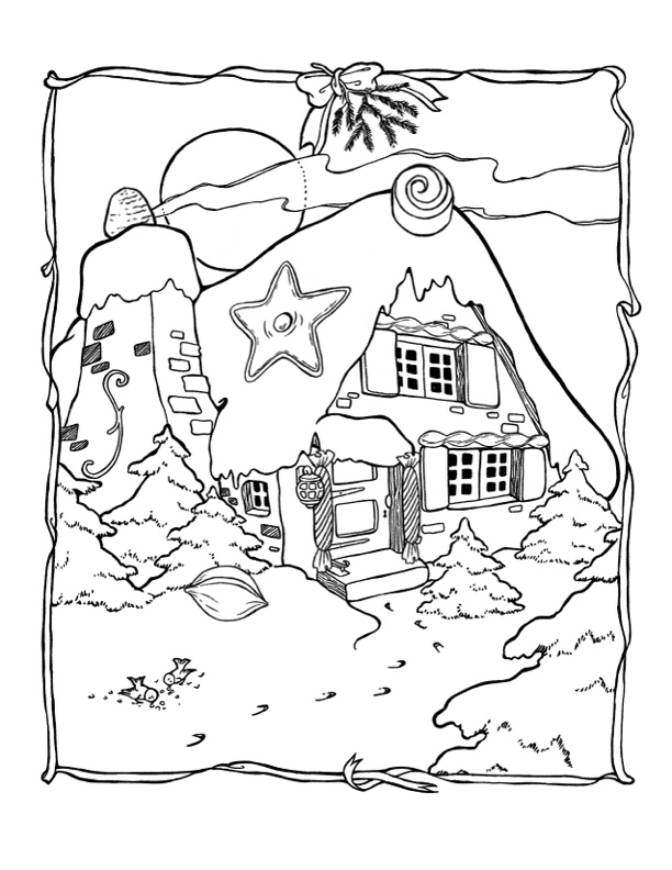 7 Gingerbread House Coloring Pages! The Graphics Fairy