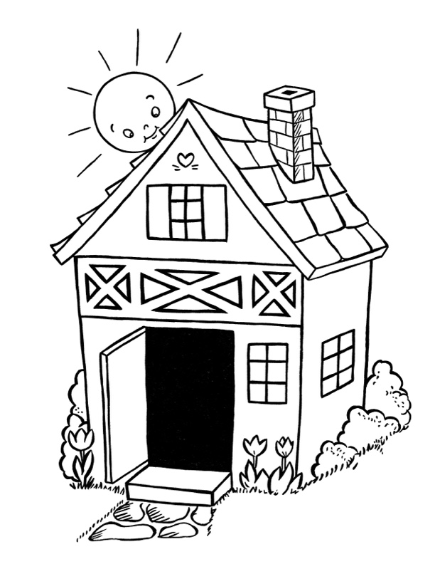 4 House Coloring Pages! The Graphics Fairy