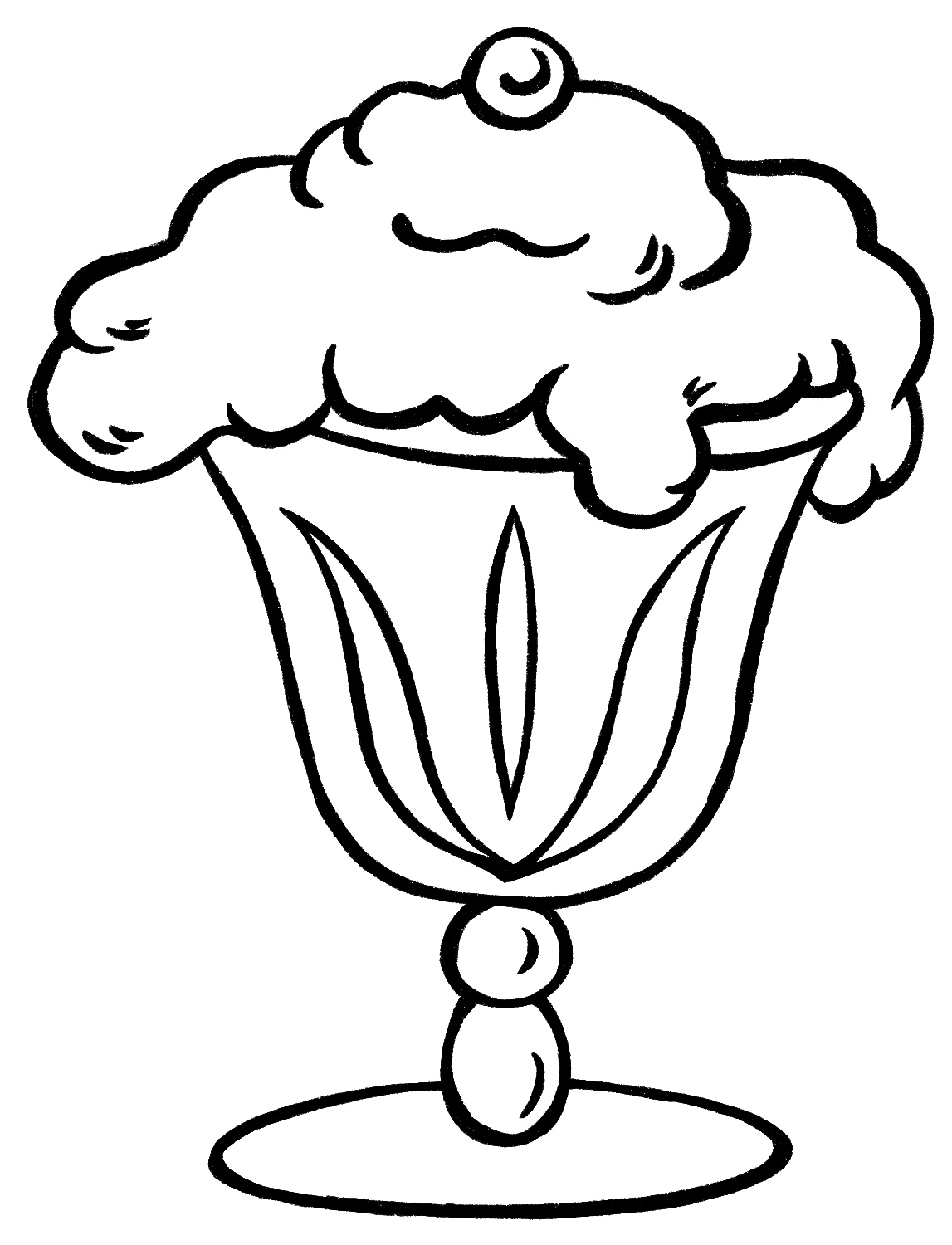 Ice Cream Sundae Outline