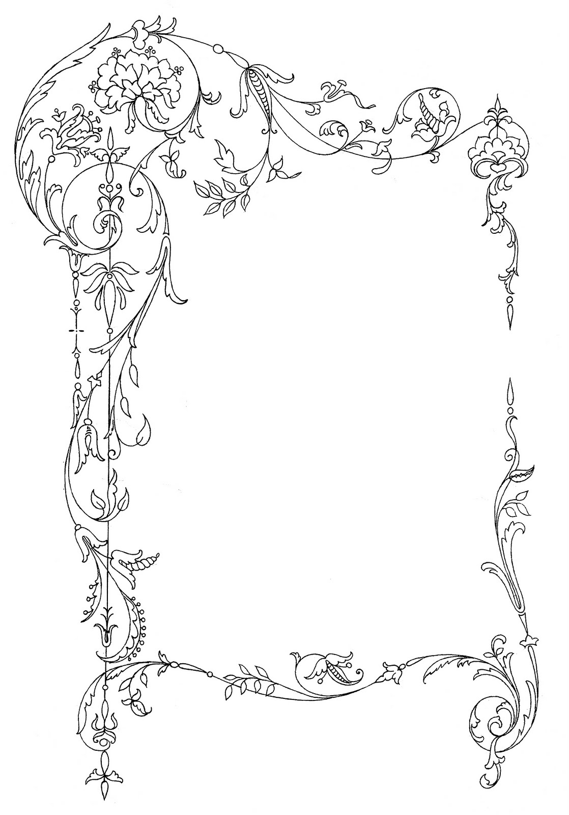 Vintage Graphic Frame Scrolly and Pretty The Graphics Fairy