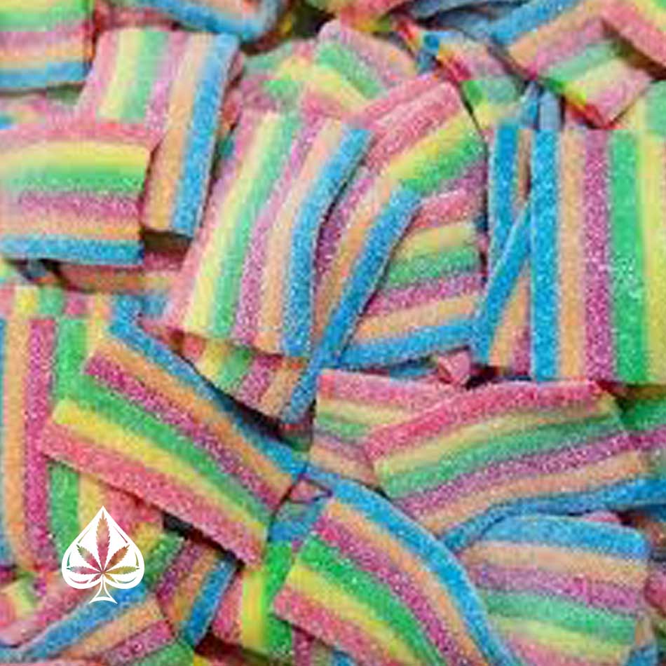 Sour Rainbow 150mg THC Ropes By Doobie Snacks The Green Ace