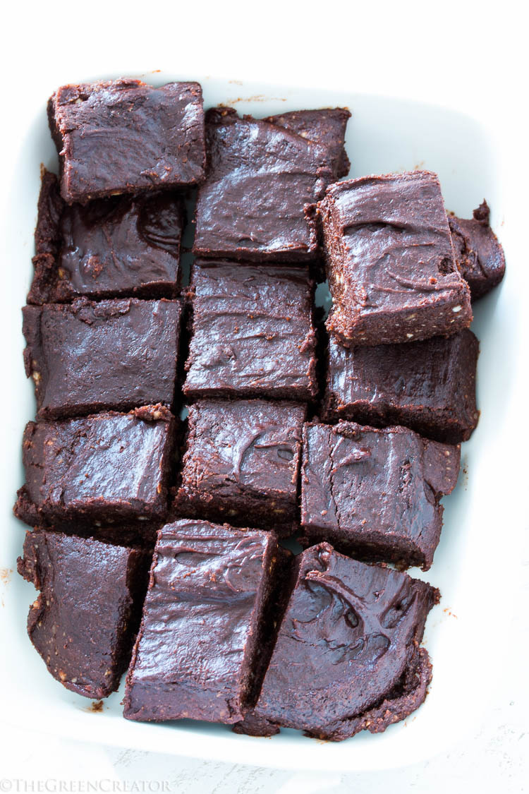 NoBake Vegan Chocolate Brownies with Chocolate Frosting