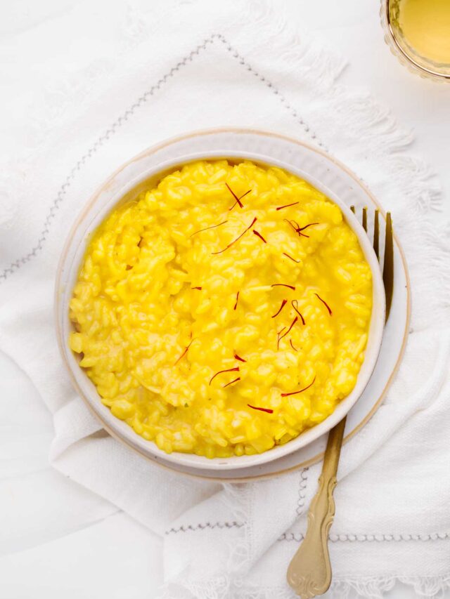 Risotto Allo Zafferano (Saffron Risotto) The Green Creator