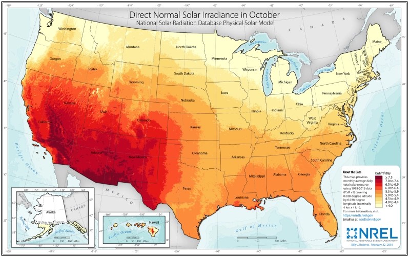 Average Peak Sun Hours By State (+ 50 State Winter, Summer Averages)