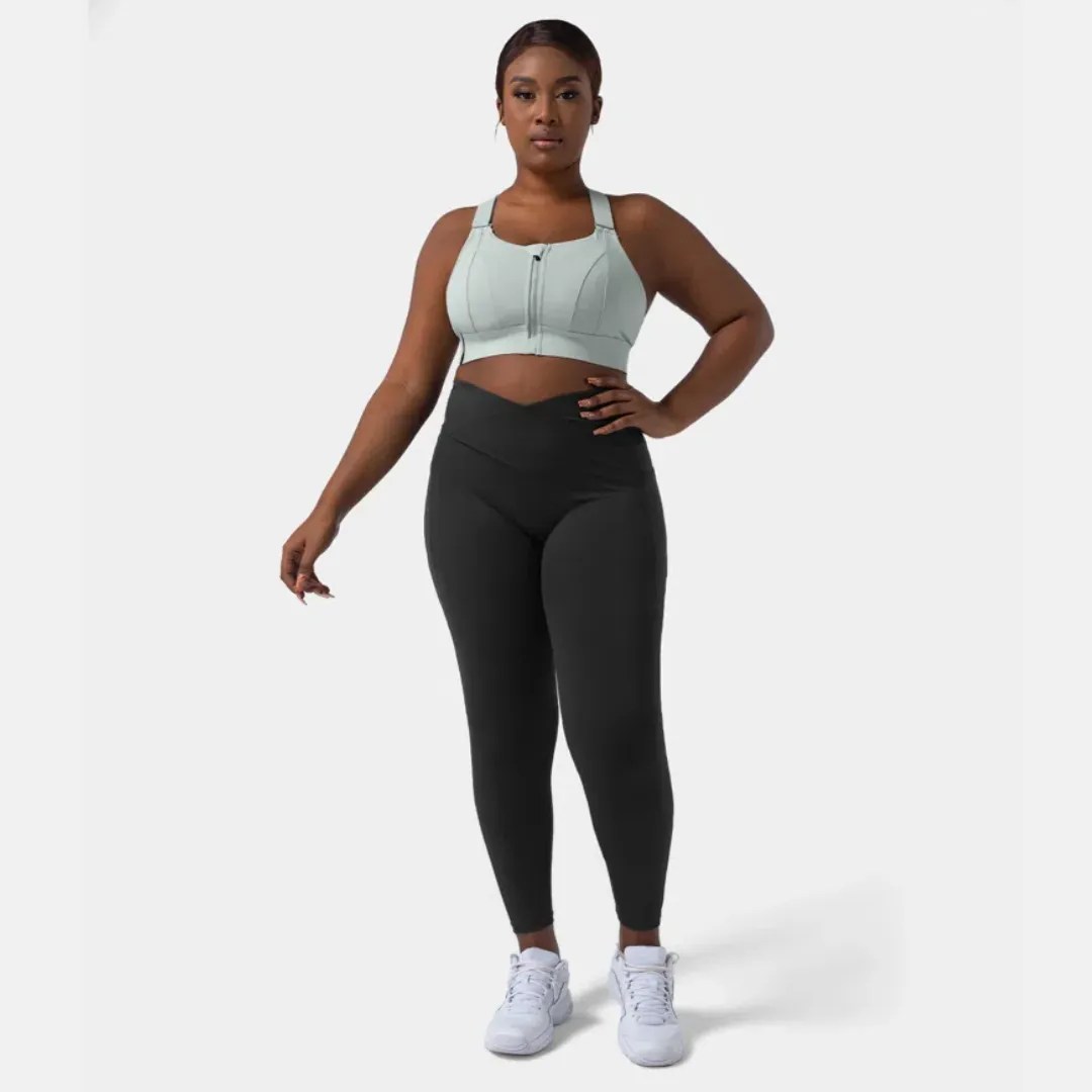 Plus Size Pet Hair Resistant Crossover Leggings Groom Haüs