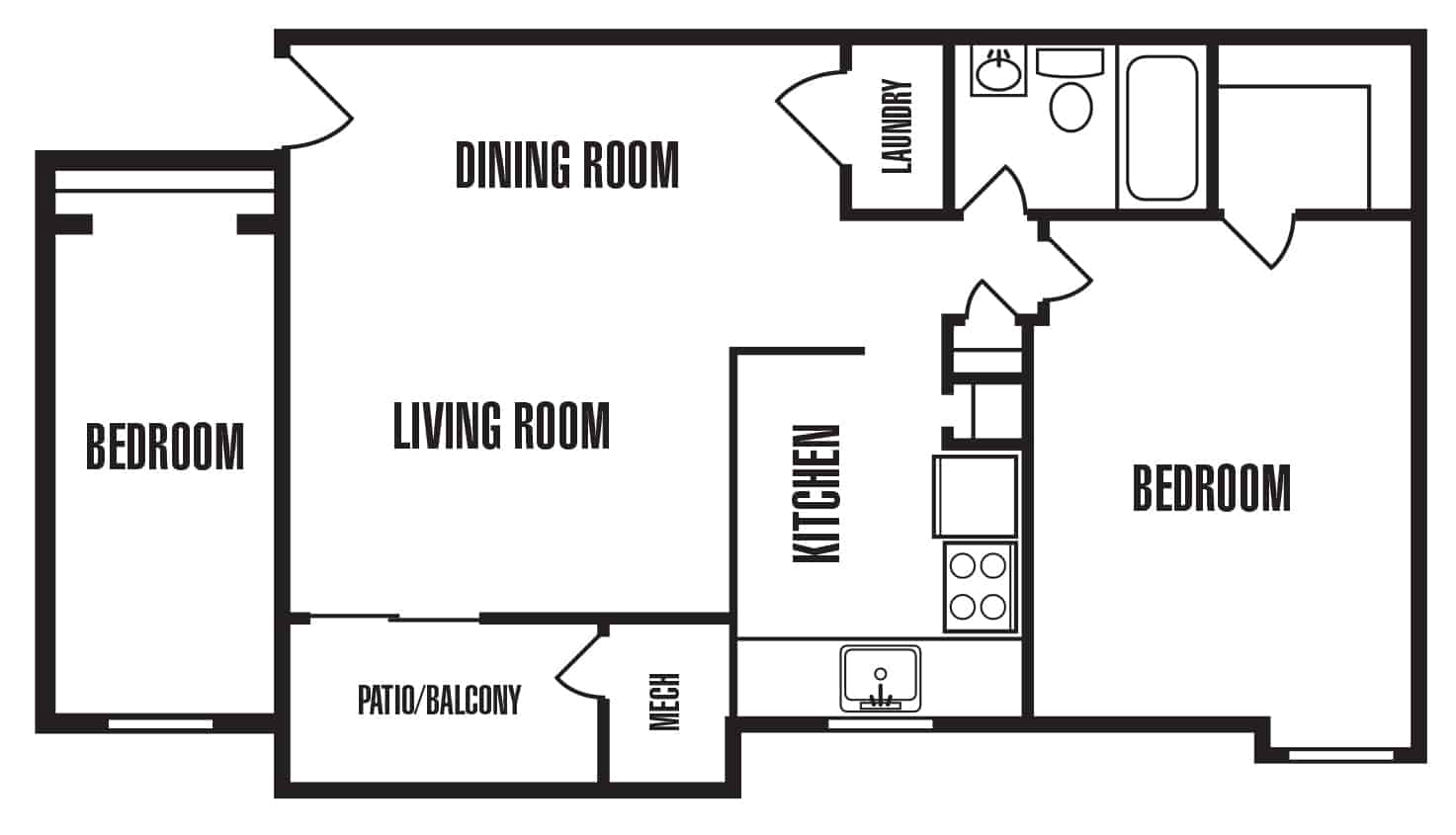 Floor plan The Grove, a Linden Community Apartments