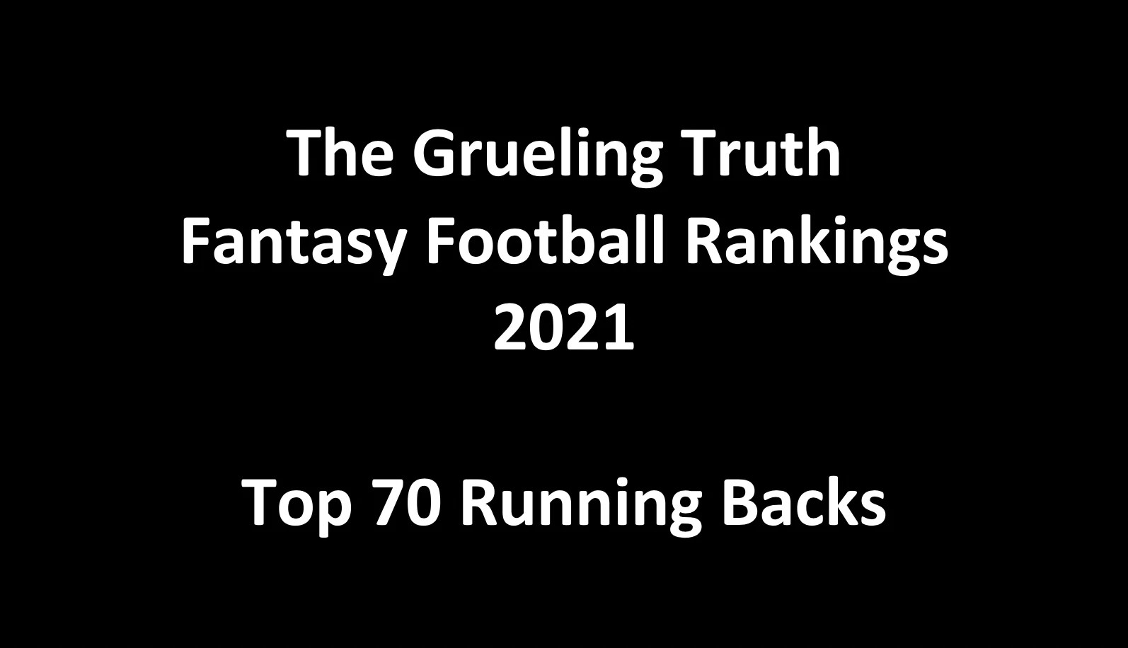 Fantasy football 2021 rankings Top 70 running backs