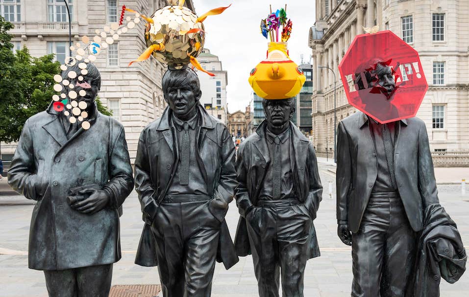 Look at Liverpool's Beatles Statues redressed as part of arts project