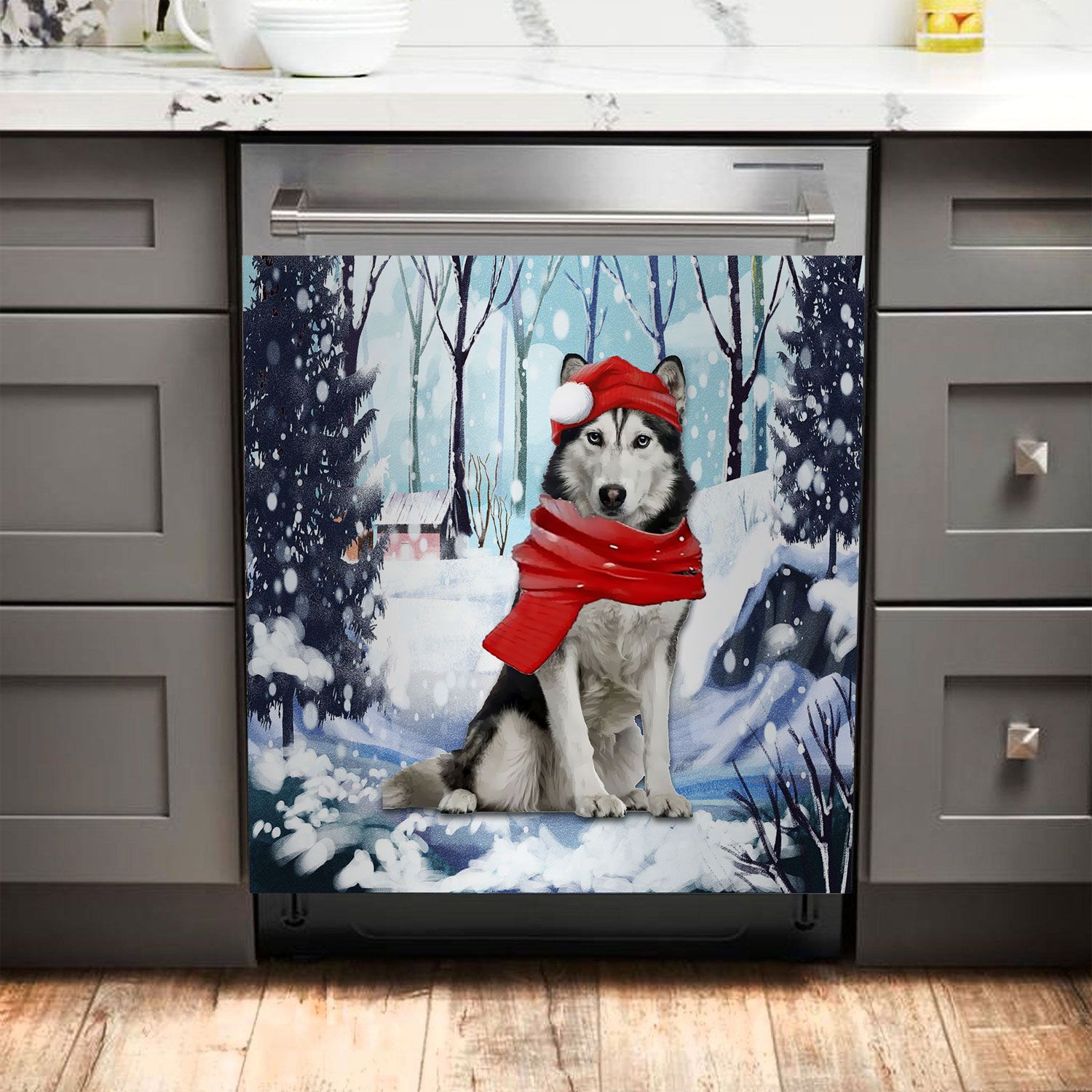 Siberian Husky Red LBHT Decor Kitchen Dishwasher The Happy Wood