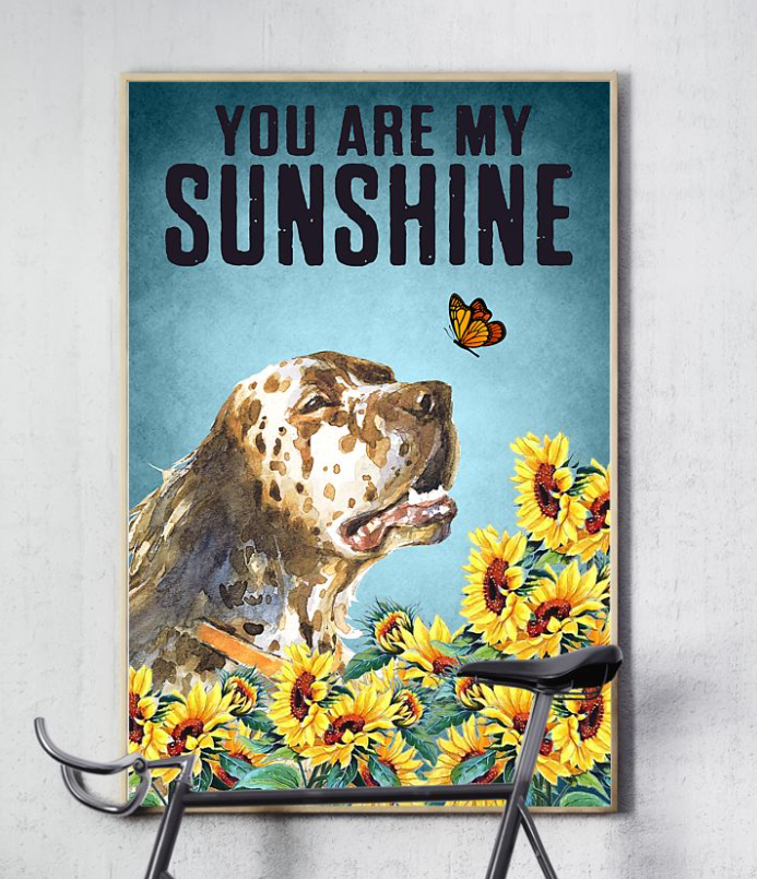 English Setter Dog You Are My Sunshine Dog Memorial Vertical Canvas