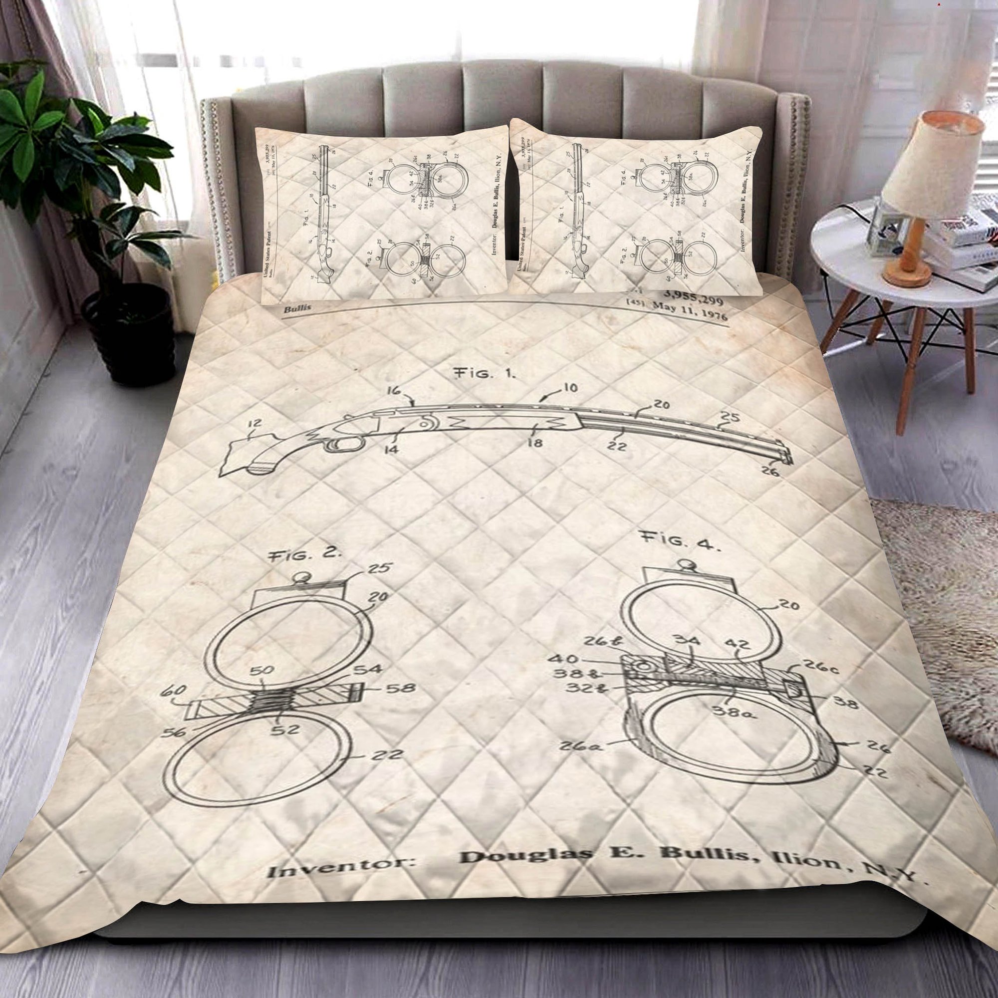 Remington Shotgun Patent Quilt Bed Set And Pillow Covers The Happy Wood
