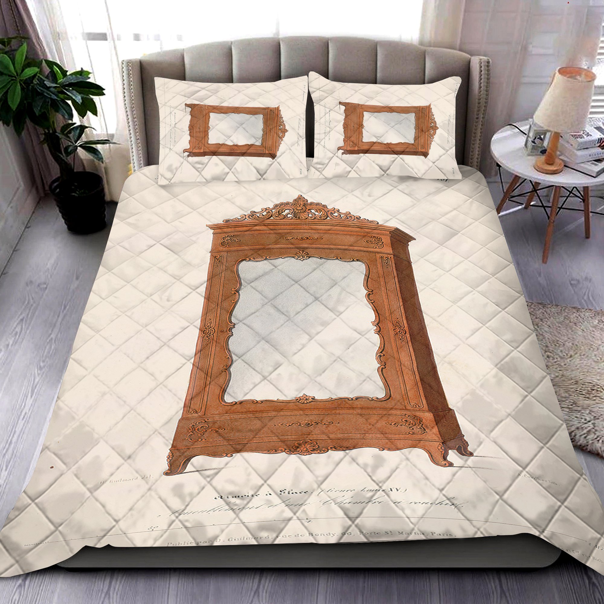 Vintage Armoire Furniture Quilt Bed Set And Pillow Covers The Happy Wood