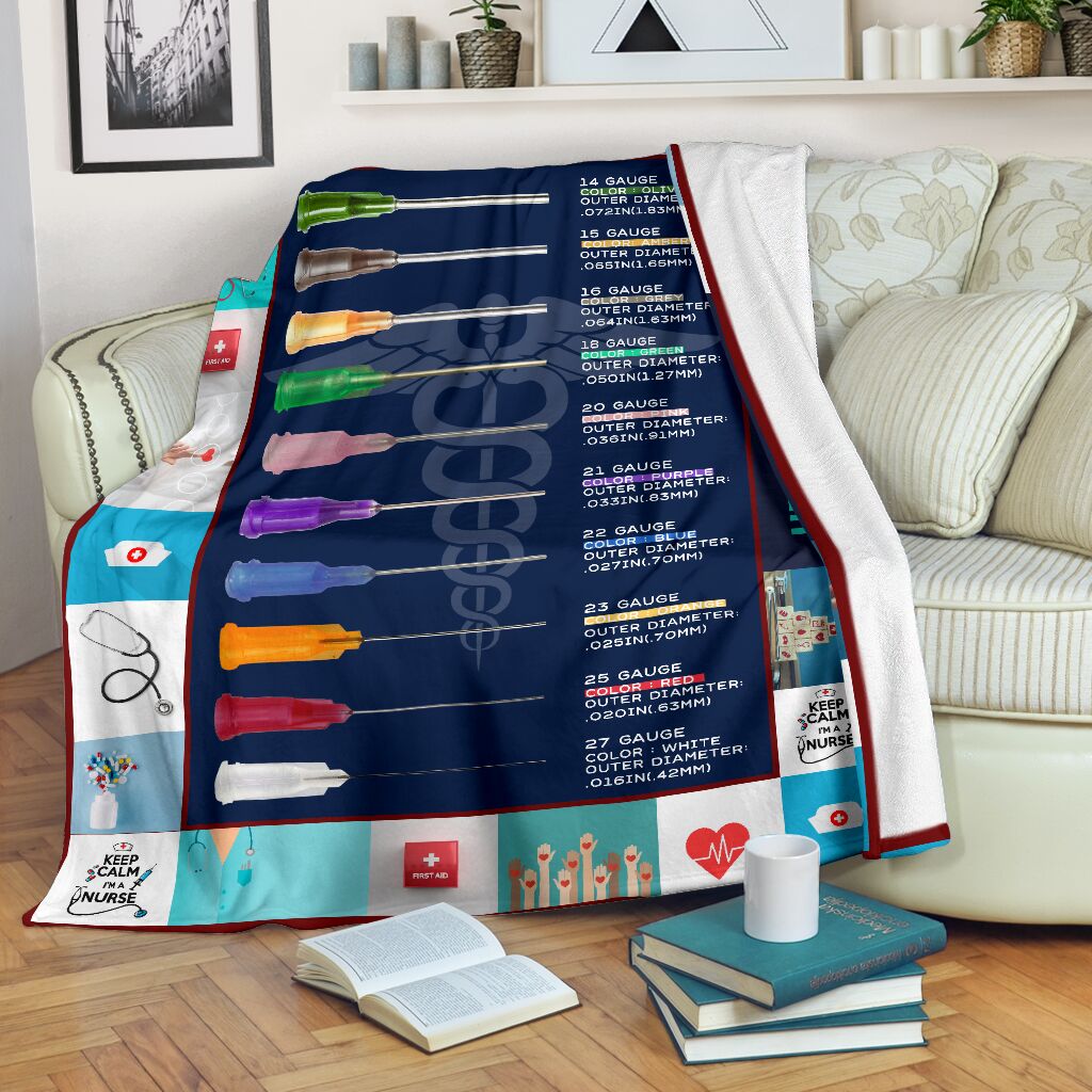 Nurse Needle Gauges For Injections Size Chart Premium Blanket The