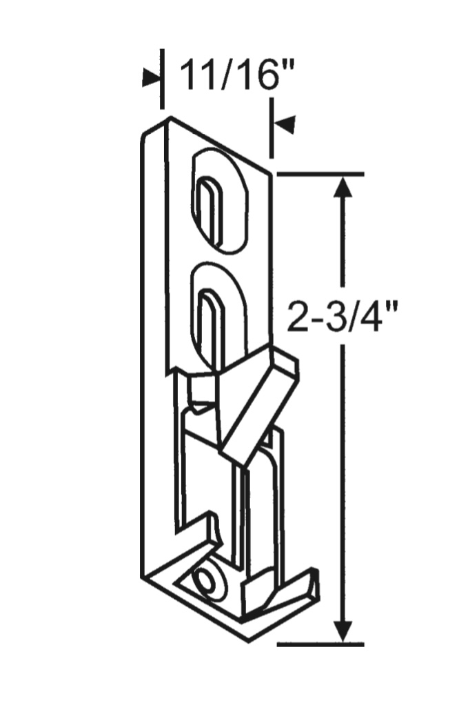 QUAKER Patio Door Keeper 2 3/4" Long SDK1524 Sliding Door