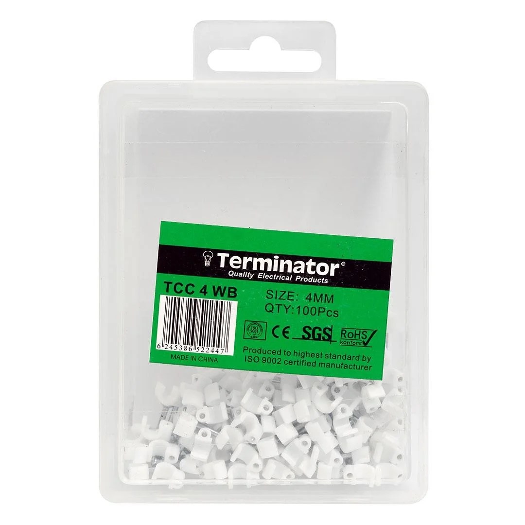Terminator Cable Clips 4mm 100Pcs The Hardware Stop