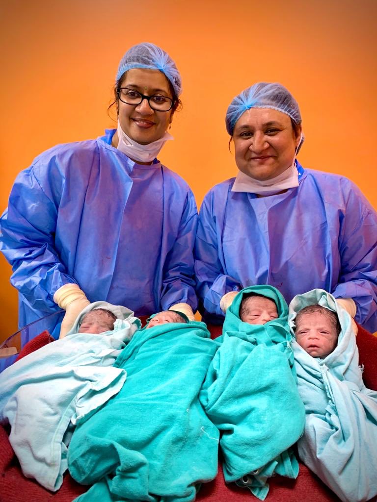 A Mother Delivered Healthy Quadruplets Babies At AIIMS Rishikesh The