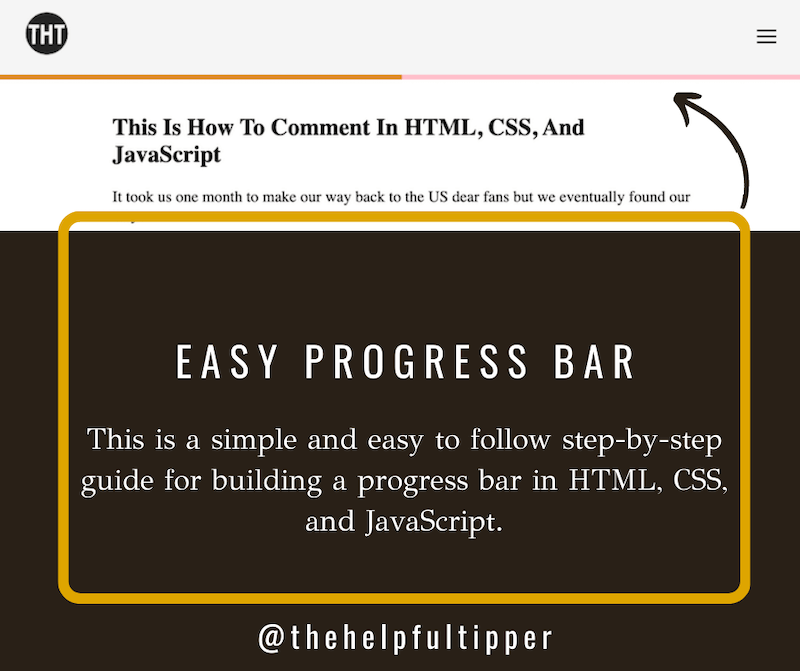 Easily Make A Progress Bar With HTML, CSS, And Javascript THT