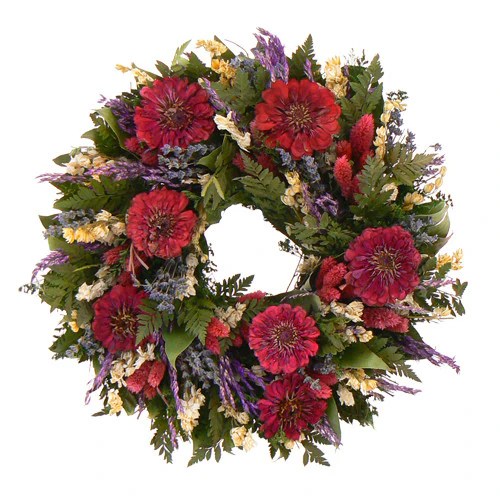 Zinnia Cottage Wreath Dried Flower