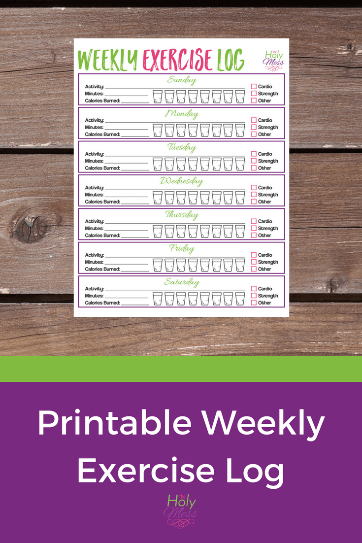 Free Printable Weekly Exercise Log