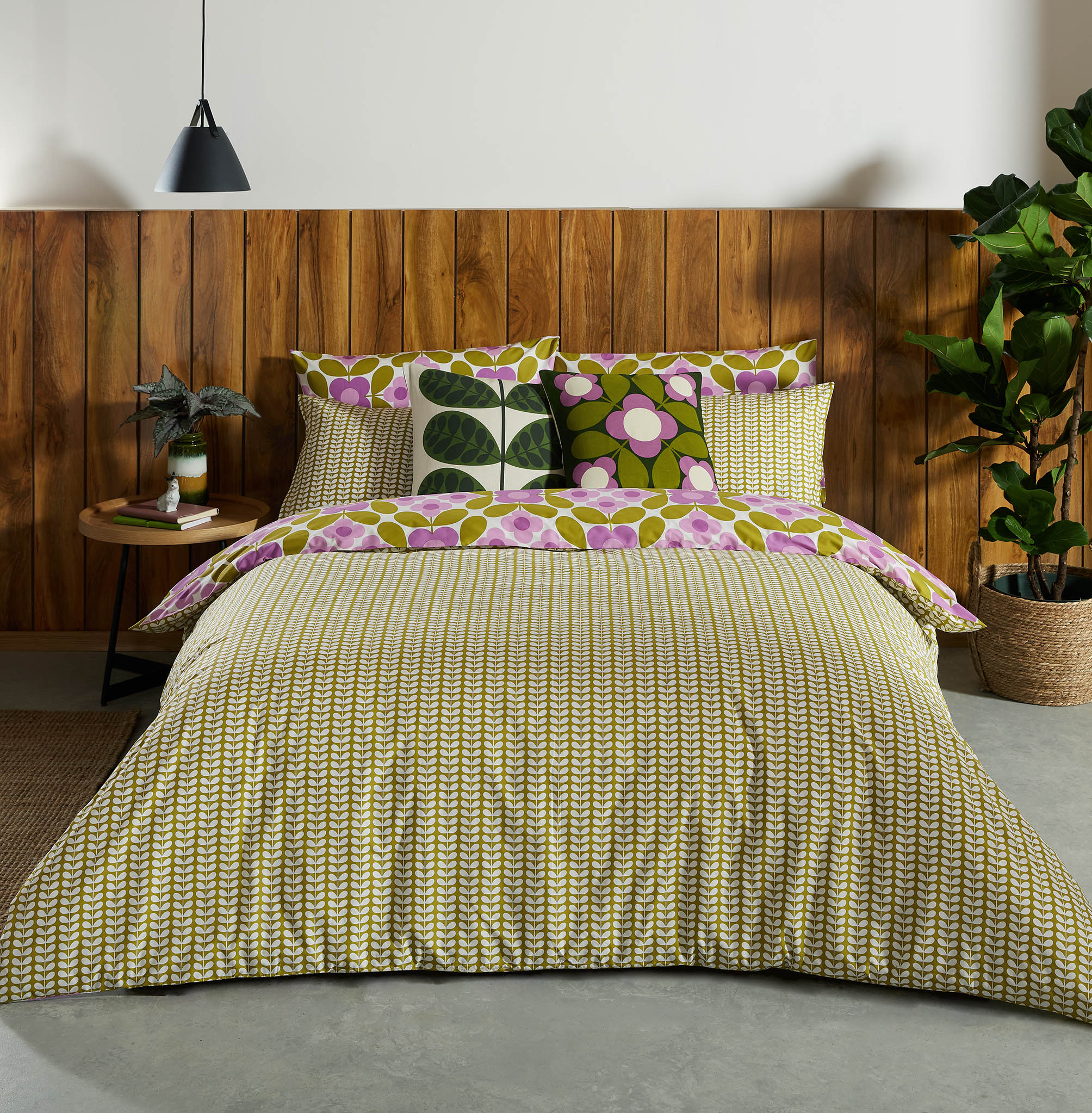 Orla Kiely Flower Tile Duvet Cover and Pillowcase Set