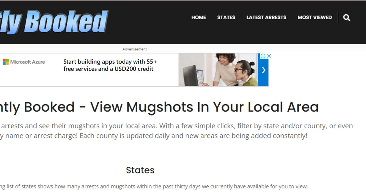 Recently Booked An Online Resource For Viewing Mugshots And Arrest