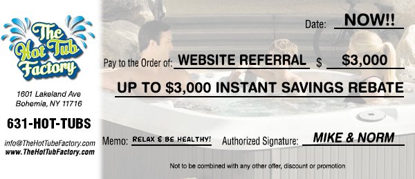 Vote Your Favorite Model! The Hot Tub Factory Long Island Hot Tubs