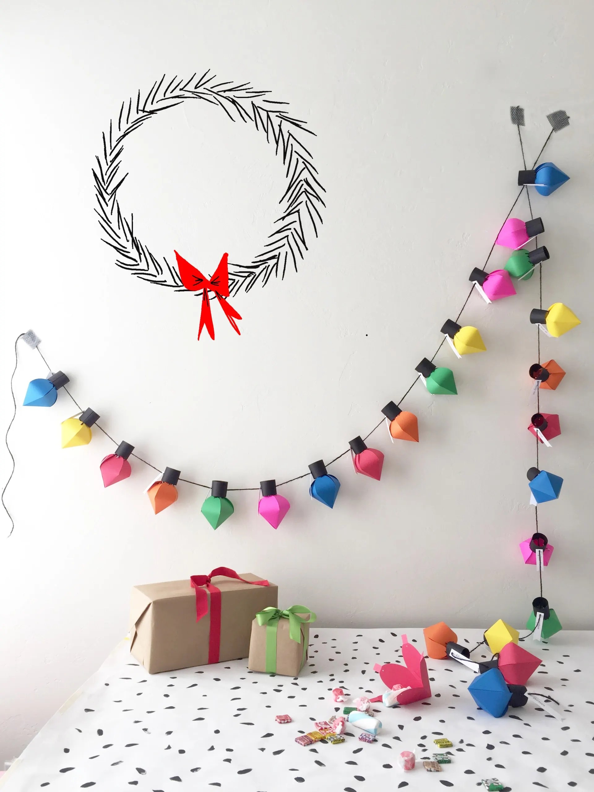 DIY Christmas bulb advent calendar