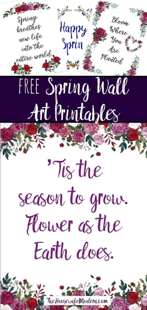 Free Printable Spring Wall Art 4 Designs