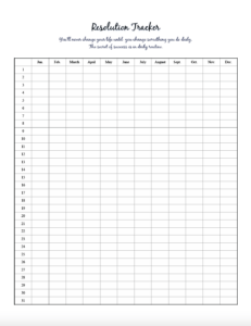 Free Printable Resolution Trackers &amp; How to Start the New Year Off Right